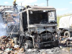 В Приднестровье сгорела фура и 20 тонн груза