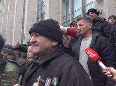 Участники приднестровского конфликта протестуют на центральной площади Кишинёва