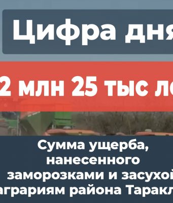 Более 100 млн леев составил ущерб, нанесенный заморозками и засухой аграриям района Тараклия