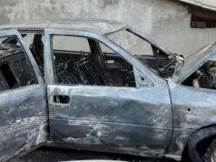 На Телецентре у жилого дома сгорел автомобиль