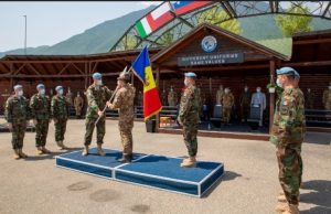 Молдавские военнослужащие возвращаются домой из Косова