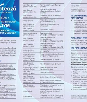 Граждан Молдовы проживающих на левом берегу Днестра приглашают на выборы 20 октября