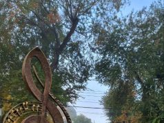 В Кишиневе на улице Евгения Доги появилась скульптура в виде скрипичного ключа, символизирующего творчество композитора