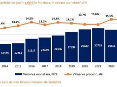 В 2024 году среднегодовой доход женщин в Молдове оказался на 29 500 леев ниже, чем у мужчин