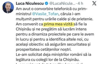 Лука Никулеску: первый зарубежный визит в качестве премьера Румынии совершу в Молдову